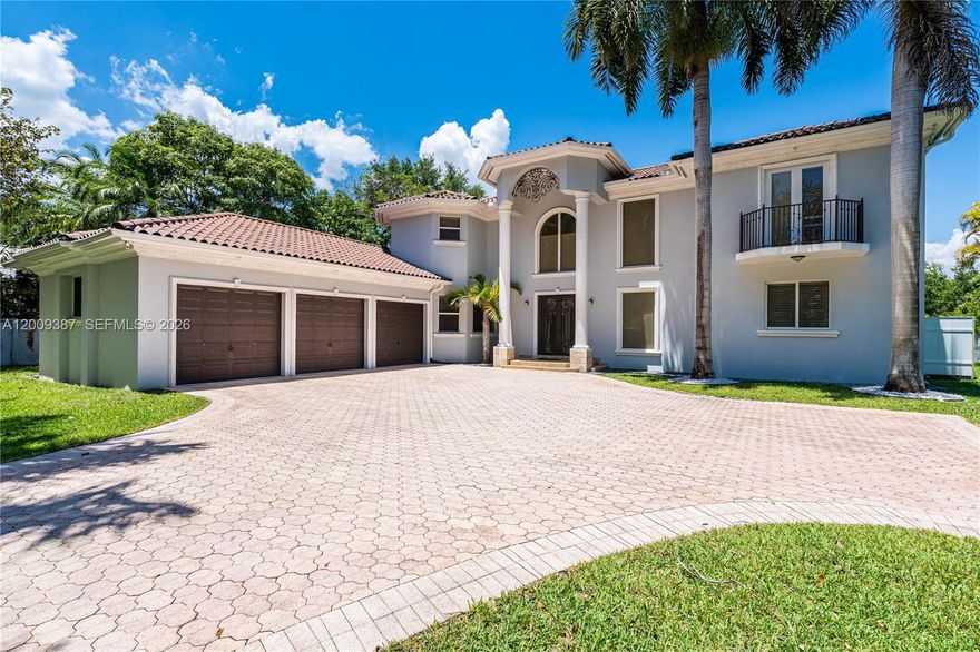 COMING SOON!
Welcome to 8479 SW 122 St. Light, bright, and thoughtfully designed, this residence features high ceilings, modern porcelain floors, and a highly functional layout with two bedrooms downstairs and three upstairs, ideal for both everyday living and flexibility. The spacious primary suite offers a private balcony, dual walk-in closets, and a true retreat feel. Enjoy seamless indoor-outdoor living with a huge covered terrace overlooking the pool and expansive backyard, perfect for entertaining year-round. The home is equipped with impact windows, a 3-car garage, and is fully gated and walled with cameras, offering a high level of privacy and security.
Located in one of the area’s most sought-after neighborhoods, this home is within an excellent school district, known for top-rated public and private school options nearby, making it a strong choice for long-term value and convenience. Close to major roads, parks, and dining, this is a well-rounded opportunity in a prime location.