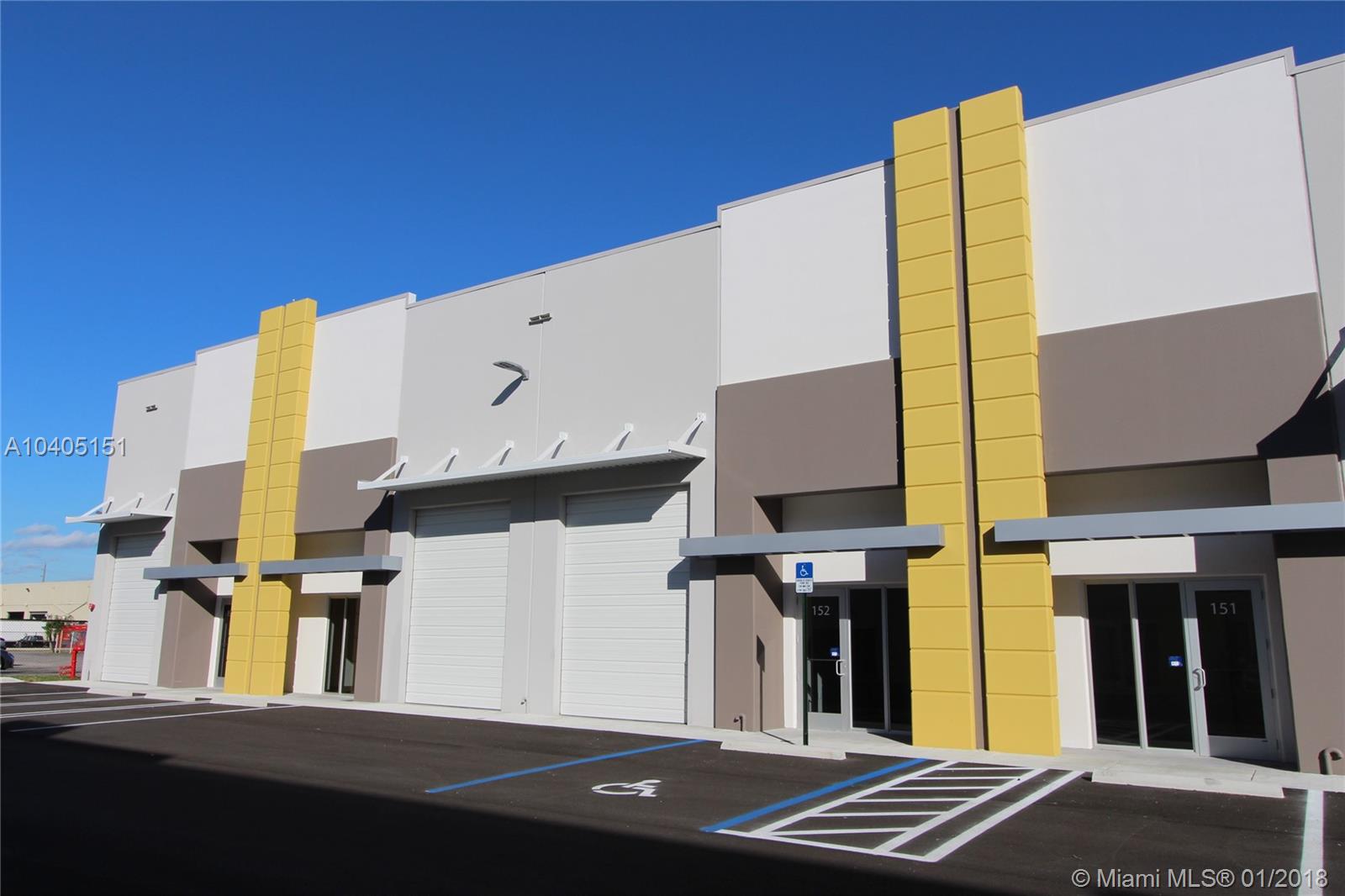 Brand new gorgeous 1600 SF warehouse/office combination next to Dolphin Mall in brand new commercial development. Includes two offices and warehouse space. This is one of the very few bigger units in this complex.