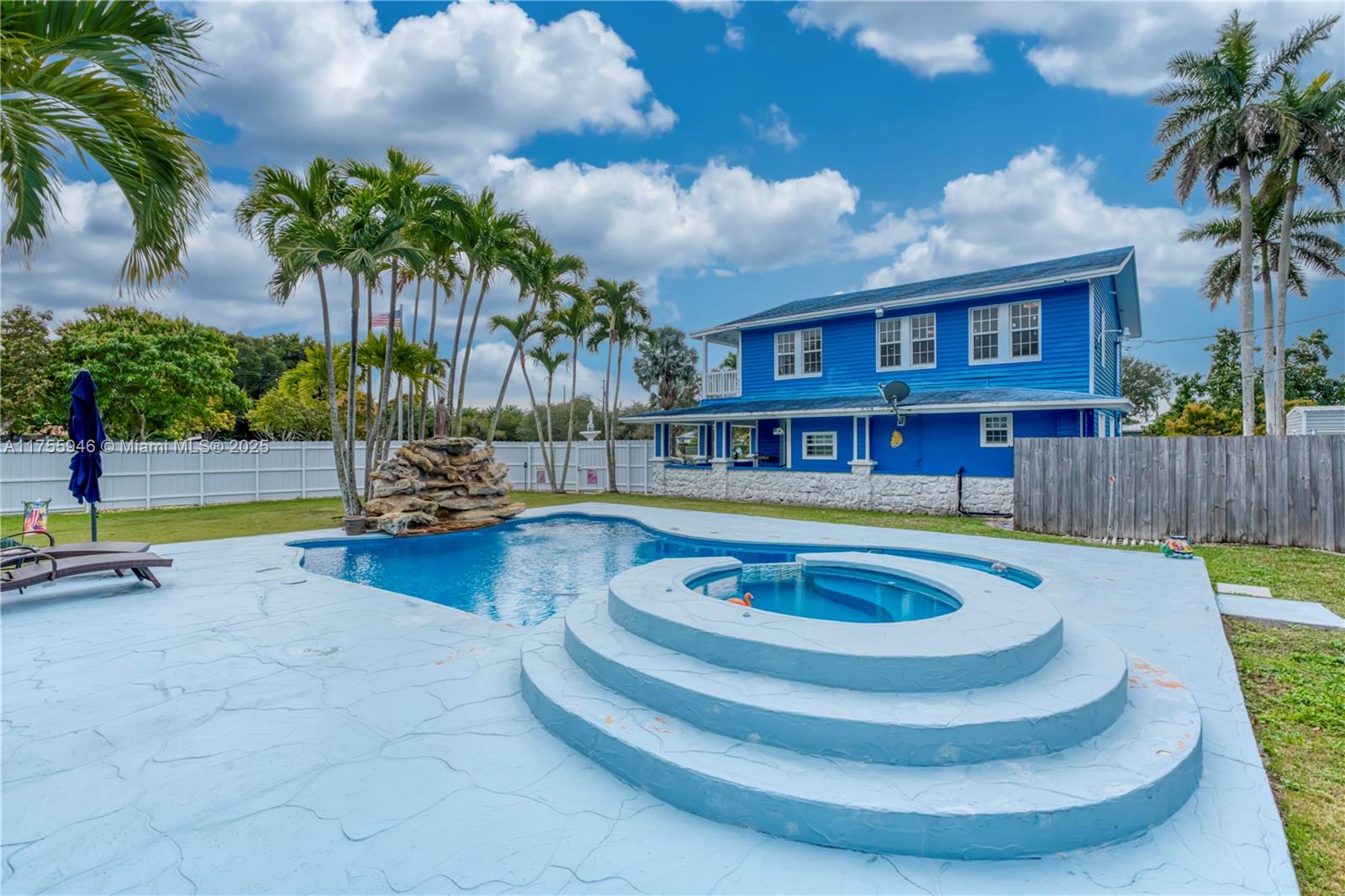 Charming 5/3 Estate home situated on 1.21 acres on the edge of the Redlands. In laws quarters with separate entrance or can be extra income, Fully remodeled with granite counters, stainless steel appliance, 2 A/C Units, 10 cameras PTZ, roof (2019), 2 gazebos (one) with full summer kitchen overlooking the pool, Completely fenced with 2 entrances on the side & 1 in the front yard for RV/boat, Also zoned agriculture.
Impact French doors and windows.
Enjoy entertaining by the pool or relax on the balcony .