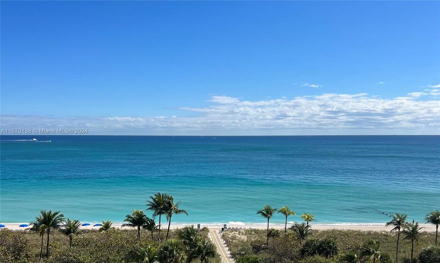 Bal Harbour Tower Direct Ocean view desirable "E" line. Spacious Two Bedroom unit with East and West views. One of the most prestigious buildings on the ocean in Bal Harbour.
