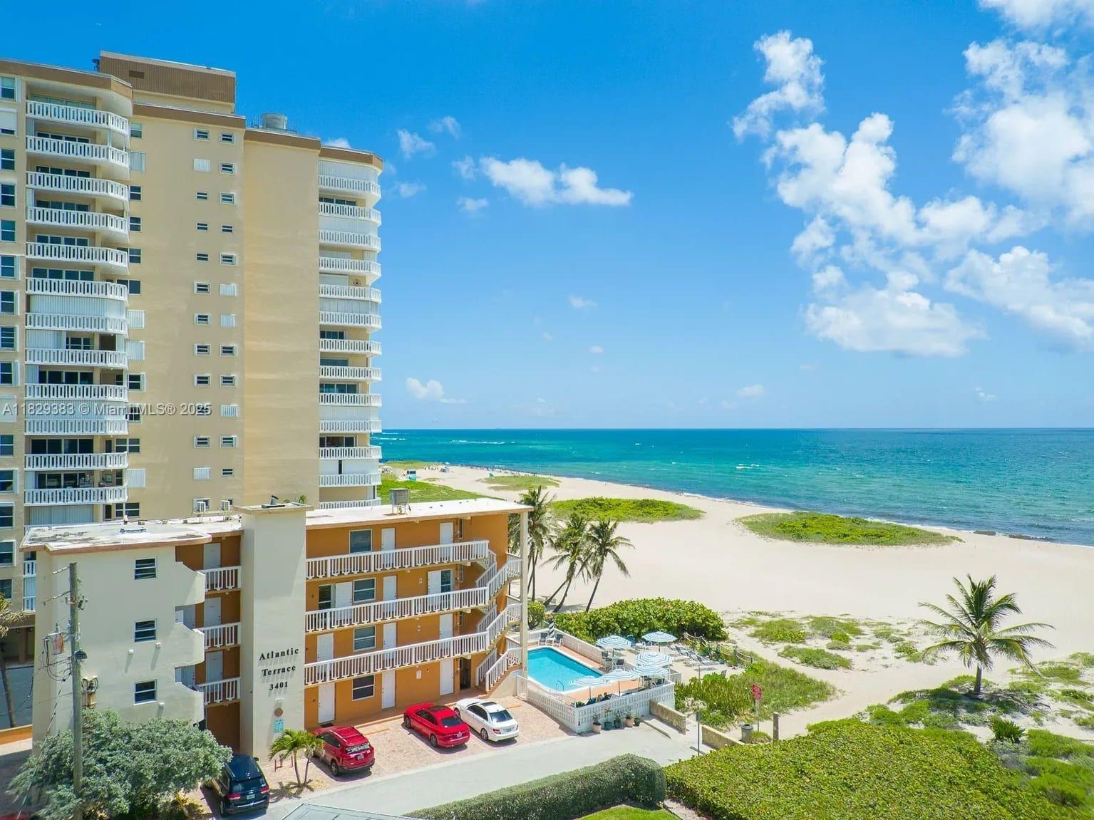 OCEANFRONT PROPERTY ON BEAUTIFUL POMPANO BEACH - Atlantic Terrace is one of the few remaining investment opportunities located directly on the sand. Offering 8 of the units as a bundle. Units are completely furnished & earning income. Property has been a vacation rental business for 16 years - Excellent guest reviews. Owning 8 of the 11 condos provides buyer with control of the association & first right of refusal to purchase the other 3. Call L A for details. Superiorly located - 10 blocks N of Atlantic Blvd & several blocks N of the City's Fishing Village Pier. Restaurants - Pompano Beach House, Oceanic, Lucky Fish Beach Bar & Grill, Baresco Mexican Restauran and Bar, Cannoli Kitchen, BurgerFi, Kilwins Chocolates/Ice Cream…