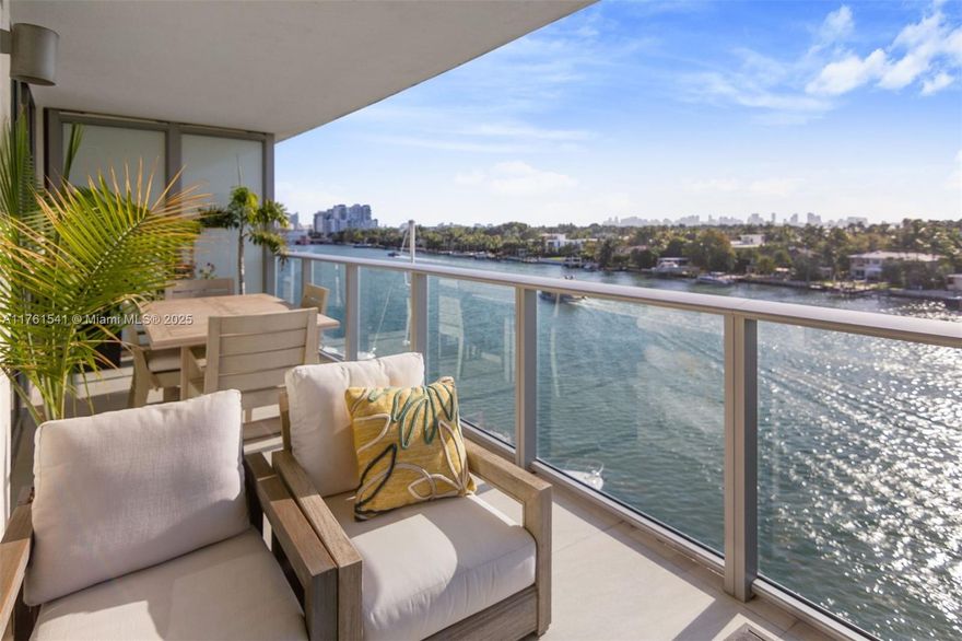 This direct waterfront -2 bed/2 bath, 6th floor condominium @ Peloro offers gorgeous unobstructed views of Indian Creek Canal / Allison Island / Biscayne Bay & Miami's Downtown. Unit features 9 ft ceilings, Bosch appliances, Ital Craft kitchen cabinets, Bosh washer & dryer, expansive open balcony, high-end built-in cabinets and doors. Peloro is a short two block walk to Beach and restaurants, a great location. 

Peloro offers Valet, fitness center, Business Center, paddle board launch station, sauna and expansive bayside pool & hot tub.

Unit is offered full furnished with high-end furnishings by Restoration Hardware & Natuzzi. 

A pleasure to show.