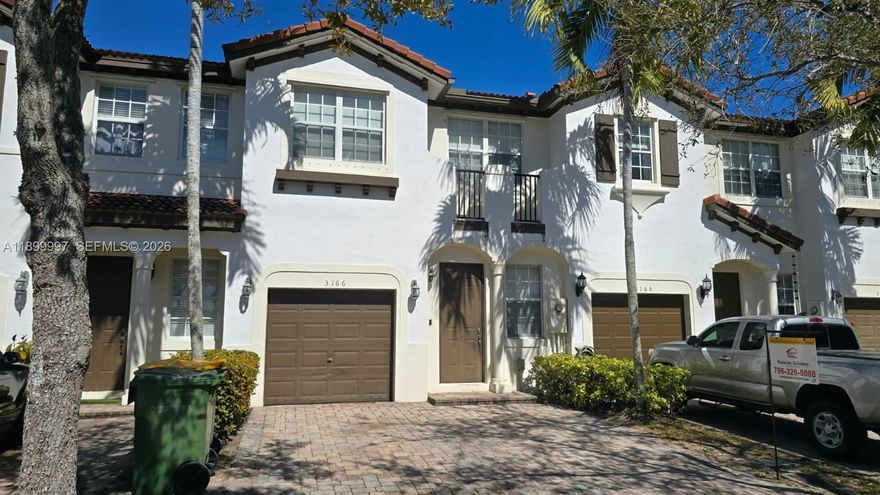 This Hidden Gem is a very Spacious 4 bedroom, 3 Bathroom, 1 Car Garage, 2 Story Townhouse in the Secluded, Gated Community of Villas at Portofino East. Excellent location in Homestead! Close to everything; The Baptist Homestead Hospital, New Restaurants and Shopping's, The Turnpike and much more! This spacious 4 bedroom townhome has ample size rooms, 3 walk-in closets & 3 full bathrooms with one bedroom is downstairs. Master bathroom features Dual Sinks, Roman Tub, private, separate Shower and private Commode room. Washer & Dyer is located on the 2nd floor in front of a small Loft. Tranquil Patio with no rear or front Neighbors. The Community is Private, Gated & Secured and has a Private Community Pool. Great for any Family or Investors.