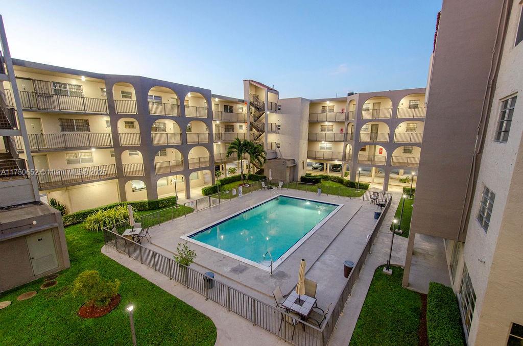 Opportunity to own this updated 1-bedroom, 1.5-bathroom condo in one of Hialeah’s most vibrant neighborhoods. This unit boasts a remodeled open-concept kitchen featuring a cascade-design stone countertop, eating island, and top-of-the-line Samsung stainless steel appliances. Located in a well-maintained, gated community, residents enjoy peace of mind with 24/7 surveillance cameras monitoring all floors and common areas. The building has been painted and features a new 2024 roof. Amenities include a pool, two elevators, and two laundry rooms on each floor for ultimate convenience. Parking is never an issue, with one assigned space and ample guest parking. Perfectly situated near major highways, supermarkets, restaurants, and Westland Mall, this condo offers both comfort and accessibility.