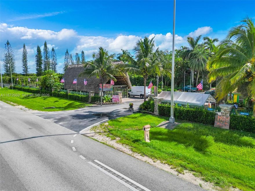 Excellent opportunity to acquire 5.5 acres of prime land, including an established business on high traffic Krome Ave (SR-997) and SW 204th St, one of Miami-Dade fastest growing corridors. The sale includes a fully operational business with over 25 years of continuous operation, along with the equipment, inventory, and trained professionals, enabling immediate continuation or expansion.
The real estate is the key value. One of the last large parcels along Krome Ave, it offers excellent frontage, visibility, and access at a signalized intersection. Located within Miami Dade western growth path, it benefits from ongoing infrastructure improvements and increasing development activity. This property provides strong current income and significant future upside, making it ideal for owner-users, investors, or future redevelopment.