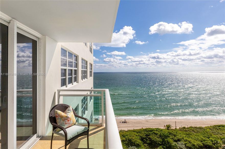 Enjoy amazing ocean views from every room in this modern, fully renovated and beautifully furnished turnkey residence at The Collins, a Morris Lapidus jewel on the sand. Light, bright and spacious, this unit features an open kitchen with modern appliances, a large living and dining area, full-size washer/dryer, and extra storage. The primary suite offers a walk-in closet and spa-style bath with dual vanities, Roman tub and separate shower. The second bedroom has two full beds and great water views. Boutique oceanfront building with 24/7 concierge, valet, oceanfront pool, gym, steam/sauna and business center. Prime NoBe location steps from shops, restaurants and markets, minutes to South Beach and Bal Harbour. Move-in ready — experience beachfront living at its finest!