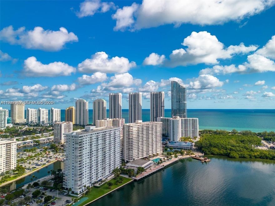 Exquisite 2BD/2BA residence in Sunny Isles Beach with stunning Intracoastal and city views. This 1,350 SF home features marble floors, a bright open-concept layout, and a modern kitchen with stainless steel appliances. Enjoy the views from the spacious private balcony. Gated community with 24-hour security and resort-style amenities including pool, fitness center, tennis & basketball courts, billiards room, library, and business center. Walking distance to the beach, close to dining, shopping, and parks. HOA includes A/C maintenance, cable, internet, water & security. No assessments. Tenant occupied.