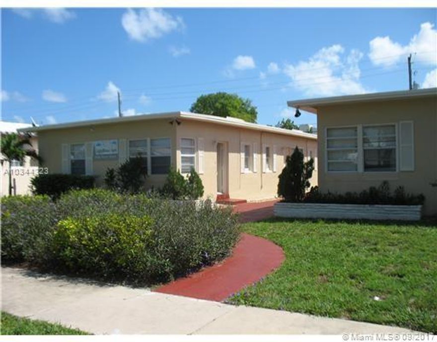 Spacious 1 bed / 1 bath, steps from Downtown Hollywood, US1, buses, beach, etc. Great location, corner unit, freshly painted, tiled throughout, water & trash removal are included in the rent. Unit was just remodeled, painted, and is clean!! 2 person occupancy max in these units. No smoking, no pets, fast move in. Available for showings now.