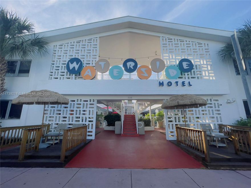 Beautiful Waterside Hotel and Suites with 44 boutique units. Bright and vibrant colors of Art Deco Style. 
Chic rooms completely furnished and steps from the ocean, parks, restaurants, cafes, markets and much more. 
Great Mid Miami Beach location near boardwalk to use for running, cycles, dog walking, and any other exercise activities. This property is an ideal for extended stays or weekend getaways. Our building 2 for Waterside listing is A11739218 can be sold as a portfolio. See broker remarks for more info.