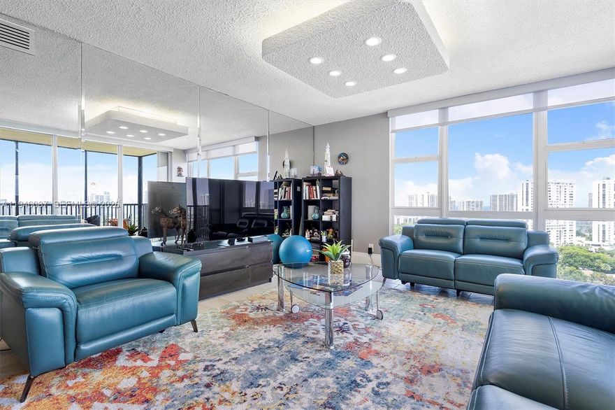 Welcome to Coronado Towers III, Unit 1933 (corner unit) located in the beautiful City of Aventura, Florida. This unit offers an ample floor plan and amazing views of the Sunny Isles skyline, the Soffer and Miller Golf courses at the JW Turnberry, and partial ocean views! As soon as you step in, you are welcomed by a hallway that leads into the spacious living and dining area, the kitchen is adorned with light-color cabinetry and backsplash, two spacious bedrooms and screened balcony perfect to enjoy sunrises. The building's lobby was recently updated, and it also features a pool, gym area, guest parking and more!