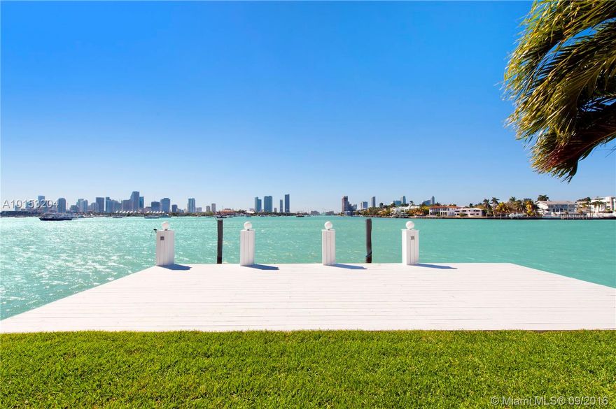 Newly renovated modern home with dramatic downtown and westerly sunset views. Located on the Venetian Islands, this charming waterfront property has a new kitchen and master bathroom. With four bedrooms, 4 1/2 bathroom this retreat boasts  3,540 sf of living space which is surrounded by lush vegetation. Big picture windows in the living room with expansive open bay views. Large rear yard for entertaining, and 60 feet of waterfront with large dock.