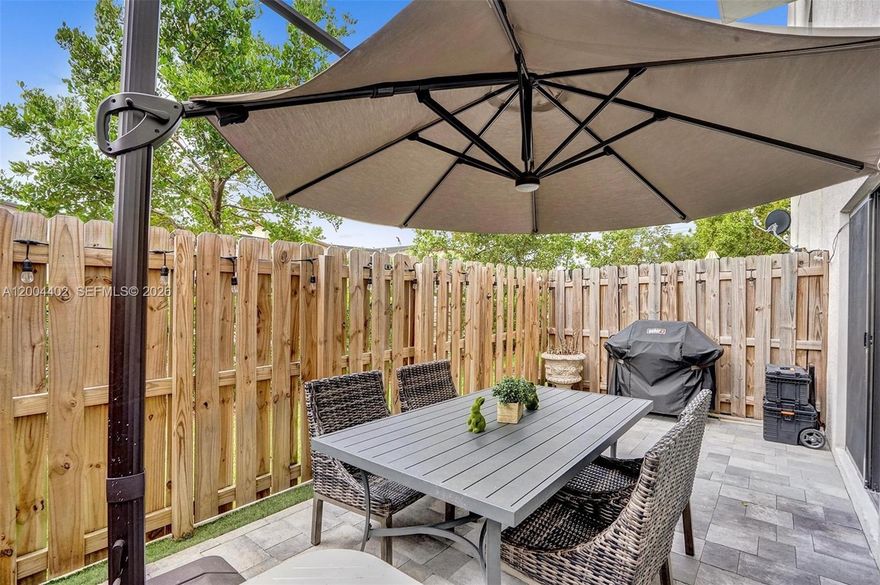 Live in first floor modern two story Smart Home with patio, 3 Bedrooms & 2.5 Baths, stylish Kitchen with Entertaining Island, Quartz Countertop, Stainless Steel Appliances with Smart Home features. Spacious Master Bedroom with two walk-in closets. Unit located on the First floor witha backyard, lots of natural light and no neighbor in the back. Vinyl flooring in main areas and carpet on second floor. Impact windows.

One of the Largest Clubhouses in Doral with Resort-style Pool, Jacuzzi, Playground and Splash Park, Fitness Center, Tennis Court, Basketball Course, Business Center and Soccer Field. Excellent location, minutes from A+ schools.