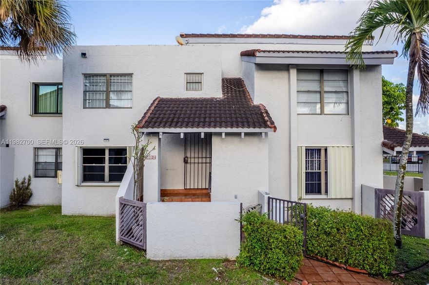 LOCATION, LOCATION, LOCATION! This spacious 3-bedroom, 2-bath townhouse is ideally situated in one of the area’s most sought-after communities. Featuring an open-concept layout filled with natural light, this home offers comfortable and functional living throughout. The primary suite includes a generous walk-in closet for added convenience. Additional highlights include an in-unit washer and dryer, no special assessments, association has reserves two assigned parking spaces directly in front of the unit, plus ample guest parking, nice community pool. Perfectly located just minutes from major highways, shopping centers, dining, and everyday essentials. Enjoy close proximity to FIU, Miami International Airport, and top-rated schools. A fantastic opportunity in a prime location—don’t miss it!