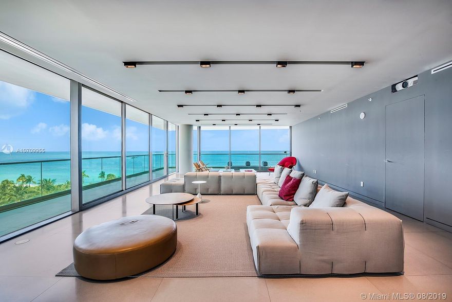 Turn-key direct Oceanfront corner residence at the exclusive Oceana Bal Harbour features expansive wrap around terrace with sunrise & sunset views. Master bedroom faces the ocean with his/her walk-in closets and large master bath. Dada gourmet kitchen with large calacatta gold island and gaggenau appliances. Separate breakfast area and staff quarters. No expense was spared to finish this gorgeous apt; dropped ceilings, full home automation & custom millwork. Super luxurious and full service building with lavish amenities including private restaurant, tennis court, full spa, state of the art fitness center, concierge, oversized pools, cabanas and more. Includes 3 valet parking spaces. walking distance to Bal Harbour shoppes and fine restaurants