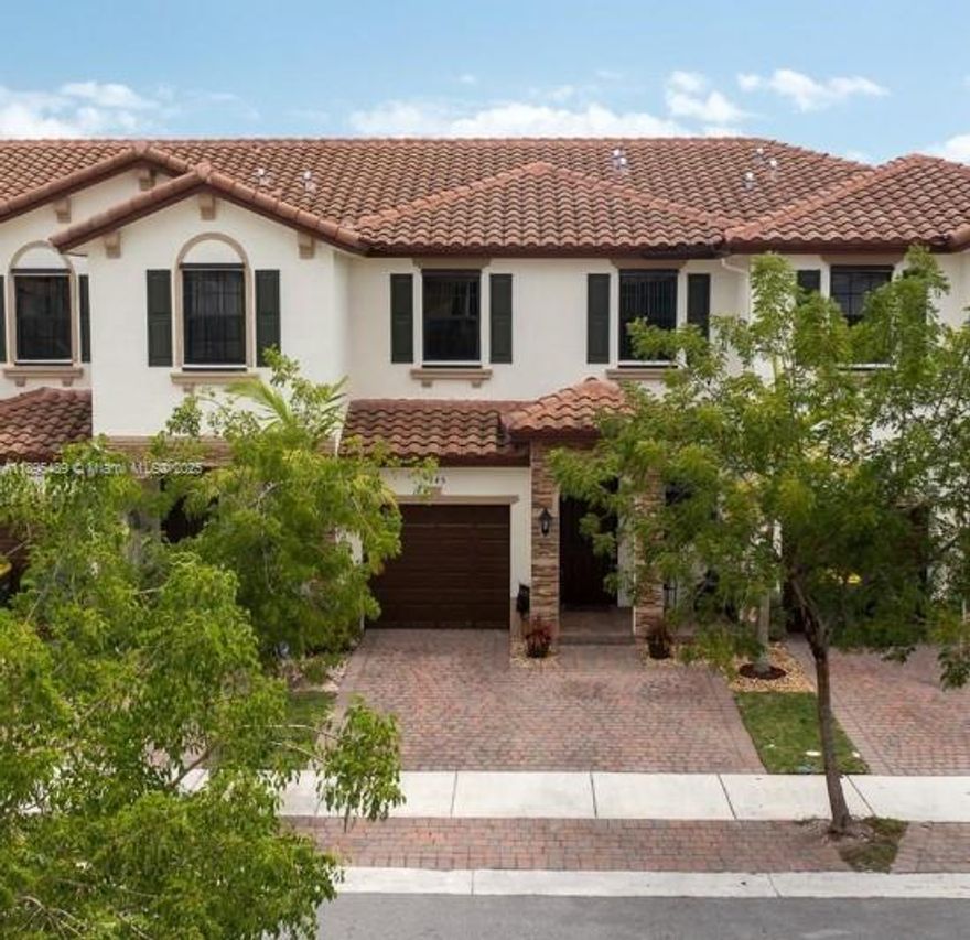 Beautiful 3-bedroom and 2.5 bath townhouse located in one of Homestead's most exclusive communities, Fresno at the Vineyards. Ample light and a modern kitchen with stainless steel appliances. This home, as well as the community, offers many amenities: wired with optic cable, a washer and dryer, a tankless water heater, and a garage. The clubhouse is like stepping into a resort, with an amazing pool, kids' pool, splash park, full gym, and much more. The owner is having the townhouse painted, professionally cleaned, and the carpet deep-cleaned. You can't beat the location, near Baptist Hospital, restaurants, Homestead Air Force Base, and Turkey Point, with easy access to the turnpike. $10,000.00 Seller Contribution! HOA approval needed. Ready to call it HOME!