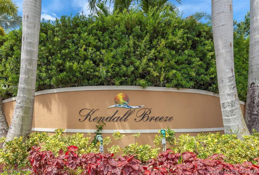 Spectacular 2 story Town-home in Kendall Breeze. Cozy family room overlooking the large fenced patio that is ideal for entertaining. Recently remolded kitchen with new cabinets and stainless steel appliances. Beautiful tiles on the ground floor and delightful carpet in the upstairs bedrooms.  Amenities include a clubhouse, children’s playground, and 3 pools. Community is close to great schools, mayor shopping areas, and just a few blocks away from mayor highways.