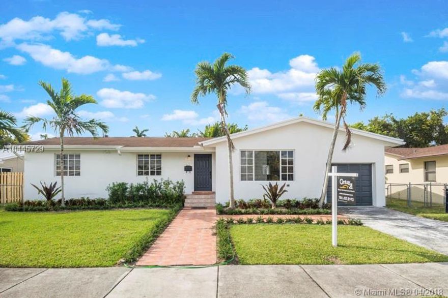 Come preview this beautiful home within the highly sought after neighborhood of Lake Park. Partially upgraded and Remodeled! Sectional layout with 3 bedrooms and 2 baths. Kitchen was recently renovated, pool, hot tub, tiki hut, large walk-in closet, master bedroom, S/S appliances, breakfast area, garage, beautiful wood floors throughout and much more. Enjoyable tiled backyard with plenty of room for entertainment. Centrally located near top rated schools, tropical park and major expressways.