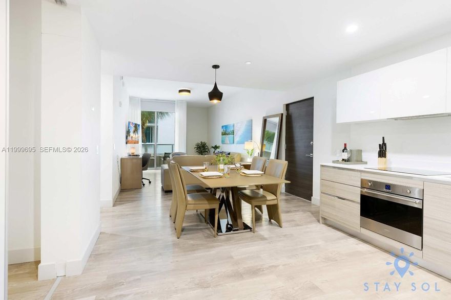 This modern, fully furnished studio at Costa Hollywood offers a seamless blend of luxury and convenience just steps from the vibrant Hollywood Beach Boulevard. Characterized by total flexibility, the property has no rental restrictions and requires no HOA approval, allowing for daily, weekly, or monthly stays through the hotel program or a private management company. The turnkey unit features a private balcony overlooking a serene courtyard, providing a quiet retreat complemented by premium resort amenities including an infinity pool, hot tub, rooftop bar, fitness center, and on-site coffee shop. Ownership is simplified by an all-inclusive maintenance fee that covers electricity, water, cable, and high-speed internet, alongside dedicated beach service for the ultimate coastal lifestyle. Due to its popularity as an active guest destination, showings must be conveniently scheduled around check-in and check-out times.