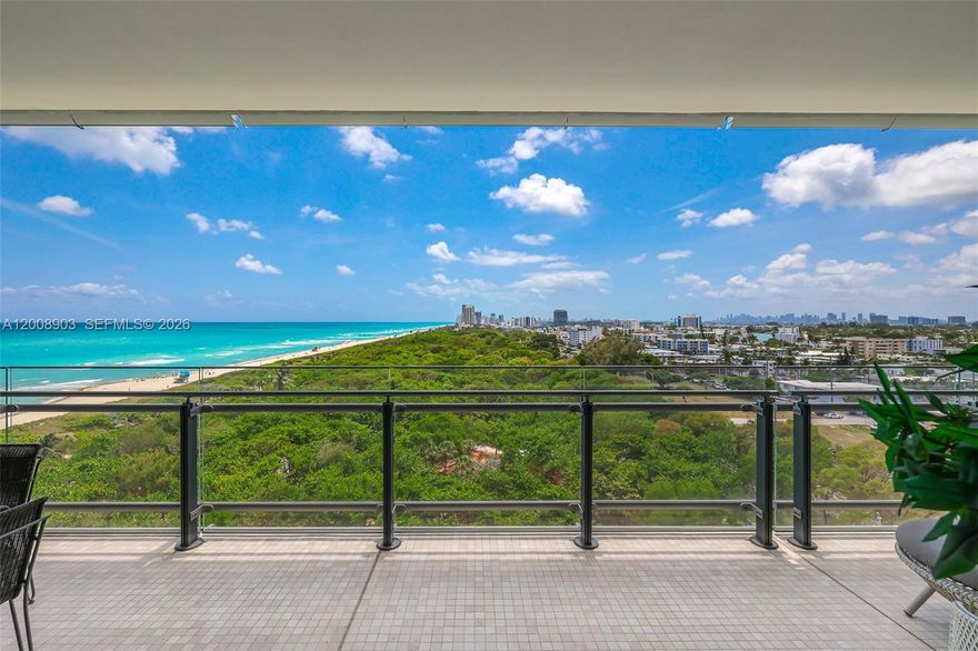 Residence 904 at Eighty Seven Park presents a refined oceanfront living experience with 2 bedrooms and 2.5 bathrooms, thoughtfully designed with an open-concept layout and floor-to-ceiling glass that fills the home with natural light. A private elevator entry opens to expansive interiors flowing seamlessly to a generous terrace with stunning ocean views and a backdrop of the downtown skyline. The chef’s kitchen is anchored by a large island, ideal for both everyday living and entertaining. The primary suite features a spa-inspired bath with soaking tub, separate glass-enclosed shower, and dual vanities.

Set within Renzo Piano’s iconic Eighty Seven Park, residents enjoy a five-star lifestyle with a full-service spa, two resort-style pools, private beach service, on-site dining, state-of-the-art fitness center, concierge, and housekeeping services, all curated for effortless luxury living.