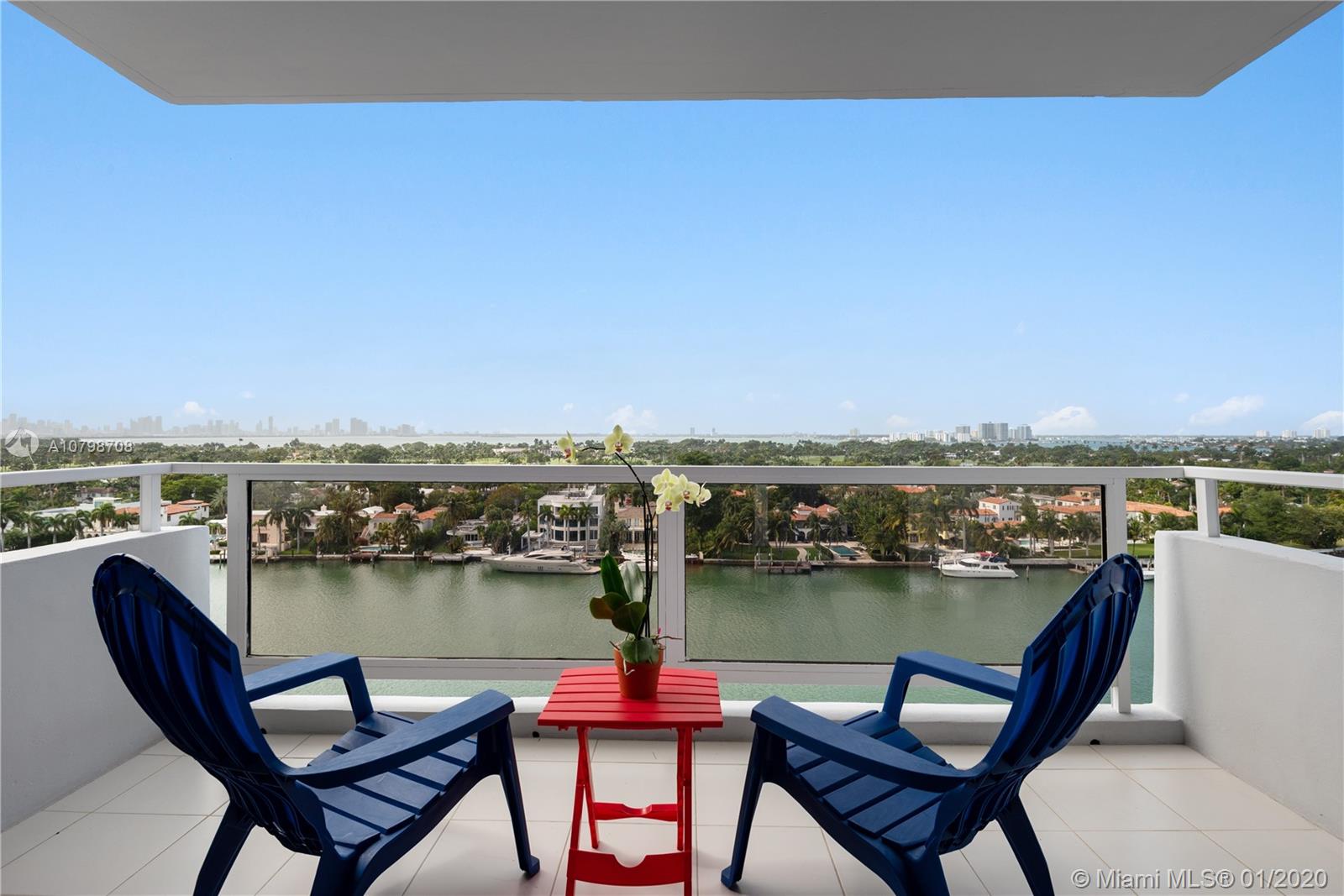 Stunning unobstructed Intracoastal, Golf Course and City views from this 2 Bedroom/2 Full Bath split floor plan, on Collins Avenue, from each room, as well as from the large balcony. Maintenance fee includes A/C, high-definition cable, water, high-speed internet and WIFI. The amenities of this renovated, full-service building, located on Millionaire's Row include valet, 24-hour security, business center, theater room, multi-functional room, gym, sauna, barbecue area, pool deck and dock facing the intracoastal.