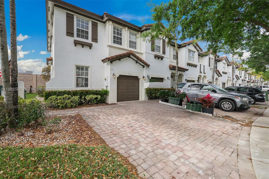 Beautifully maintained 3-bedroom, 2.5-bath corner townhouse located in desirable gated community of Villas at Portofino. This home features a spacious layout with abundant natural light, a modern kitchen with stainless steel appliances, and generously sized bedrooms. Enjoy added privacy with a corner location, plus community amenities such as a pool and playground. Conveniently located near the Turnpike, US-1, shopping, dining, and schools.