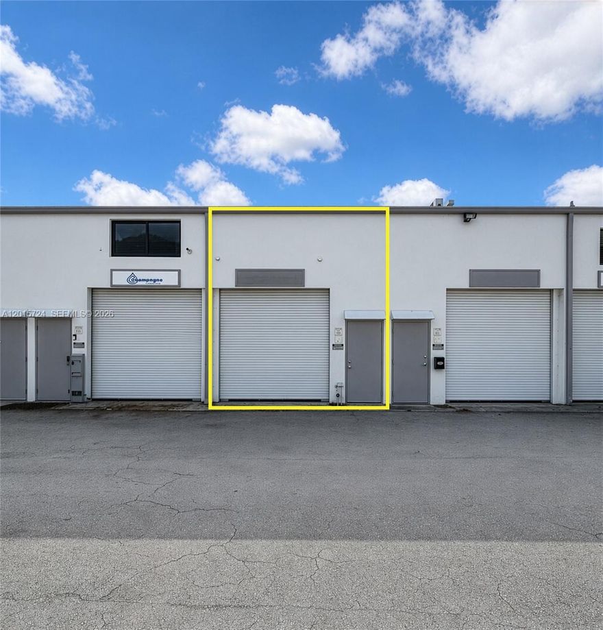 Excellent owner-user opportunity in Pompano Beach! This ±870 SF industrial condo spans two floors with ±435 SF each, offering an efficient open layout ideal for combining office and operational space. Zoned I-1 (General Industrial), the unit supports a variety of uses including light manufacturing, storage, distribution, and service-based businesses. Features include an electric roll-up bay door, ample on-site parking, and prominent signage above the unit for enhanced visibility. Strategically located with immediate access to the Florida Turnpike, I-95, West Copans Road, and West Atlantic Boulevard, this functional and highly visible industrial asset is ideal for businesses looking to establish or expand operations.