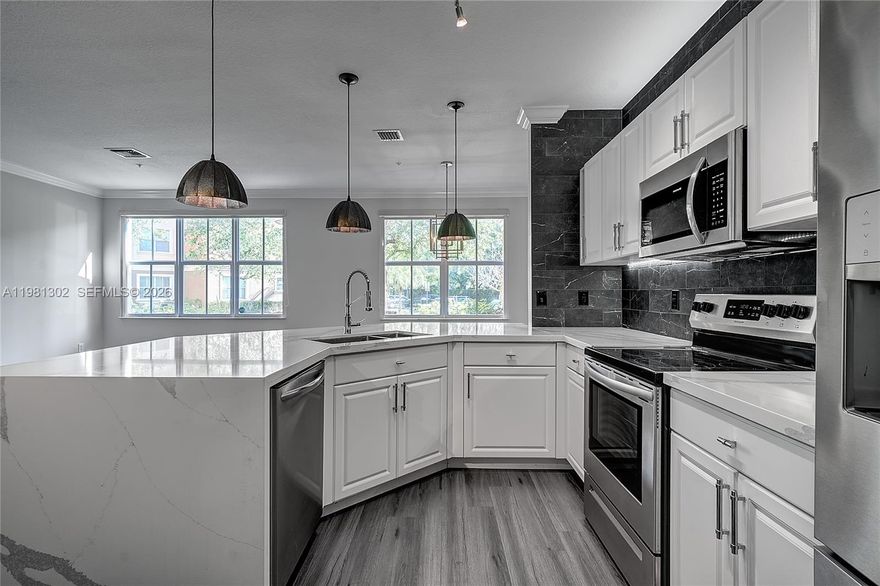 Beautifully remodeled 1 bedroom, 1 bathroom apartment located on the first floor in one of the most desirable communities in West Miramar, just west of I-75.  The unit features a spacious living and dining area, a modern kitchen, laminate and tile flooring throughout, and the convenience of a washer and dryer inside the unit. 
The community offers resort-style amenities, including a clubhouse, stunning lakefront pool, barbecue area, indoor basketball court, fitness center, volleyball courts, and a children’s playground. Prime location just minutes from Pembroke Gardens, Pembroke Lakes Mall, major shopping, restaurants, and two hospitals. Excellent public and private schools are also nearby.