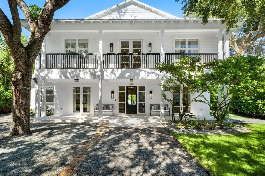 This stunning 6,766 SF Florida vernacular style home in South Miami, renovated in 2022 with modern updates throughout, has 6 bedrooms, 5.5 bathrooms,  and sits on a lush 14,560 SF flow-through lot, with access to both 83d and 84th streets. This gem in “The City of Pleasant Living” has a unique layout perfect for entertaining, or spending time outdoors in the heated saltwater pool.  Walk or ride your bike to downtown South Miami and enjoy the restaurants, shopping, movie theatres and more, while also living close to the beautiful Dante Fascell Park.  An ideal home in one of the best locations in South Miami.