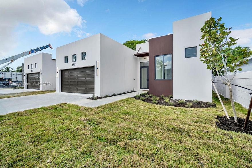 Discover this stunning new 3 BR/3 BA + Den home in Broadview Park, Fort Lauderdale. A 2,276 sq. foot precast concrete haven sitting at an elevation of 19 ft. Fortress-strong, ultra-efficient, timeless style, Soaring ceilings, hurricane-proof windows, 2 car garage, no HOA, on a freshly landscaped 6,052 sq. foot lot. Minutes to I-95, airport, sandy beaches, near Riverland Park trails, Secret Woods serenity, Davie Blvd.'s hot dining scene and The Seminole Hard Rock Casino & "Guitar Hotel." Low upkeep luxury and built to last. A perfect family sanctuary or smart investment in a booming area. Two blocks from beautiful 13 acre Sunset Park.