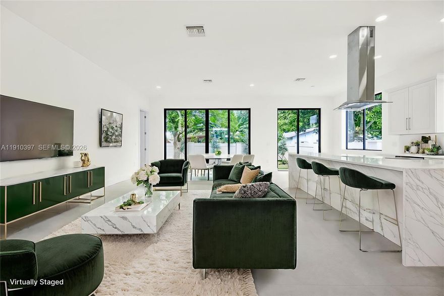 Discover this stunning new 3 BR/3 BA + Den home in Broadview Park, Fort Lauderdale. A 2,276 sq. foot precast concrete haven sitting at an elevation of 19 ft. Fortress-strong, ultra-efficient, timeless style, Soaring ceilings, hurricane-proof windows, 2 car garage, no HOA, on a freshly landscaped 6,052 sq. foot lot. Minutes to I-95, airport, sandy beaches, near Riverland Park trails, Secret Woods serenity, Davie Blvd.'s hot dining scene and The Seminole Hard Rock Casino & "Guitar Hotel." Low upkeep luxury and built to last. A perfect family sanctuary or smart investment in a booming area. Two blocks from beautiful 13 acre Sunset Park.