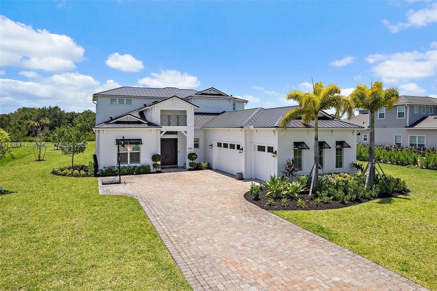 Experience elevated living in one of Jupiter's most exclusive gated communities: Bridgewater by DiVosta. This 2023-built, nearly-new estate offers 5 bedrooms, den/office, 4.5 bathrooms, loft/flex room, and a 3-car garage across 3,796 sq ft of thoughtfully crafted space, all set on nearly one acre of prime land. Inside, you'll find soaring volume ceilings, impact glass throughout, and an open-concept floor plan that effortlessly blends luxury with livability.