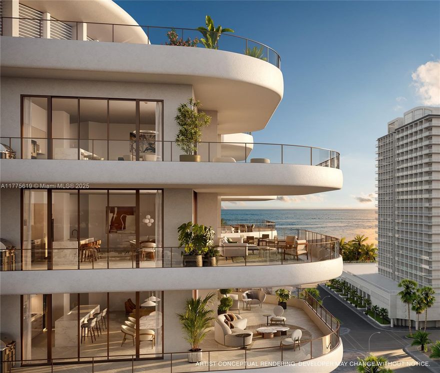 Framed by the Atlantic Ocean and Intracoastal in North Beach Village, one block from the Ocean on Fort Lauderdale Beach. Luxury interiors are designed by Adriana Hoyos Design Studio and feature sprawling 10’ ceilings, top tier appliances from Wolf & Sub-Zero including wine storage and gas cooktops, custom European inspired chef’s kitchen by Italkraft and expansive 12’ terraces with summer kitchens. A portfolio of curated amenities include a lobby café, resort pool & Jacuzzi, wellness center & spa with massage room, sauna, steam & cold plunge, beauty salon, state of the art fitness center, tranquil yoga lawn & movement room, rooftop lounge for sunset gatherings, pet spa and dog run, and multiple resident lounges. Yacht Club & Beach Club at The Conrad Fort Lauderdale Beach Hotel included.