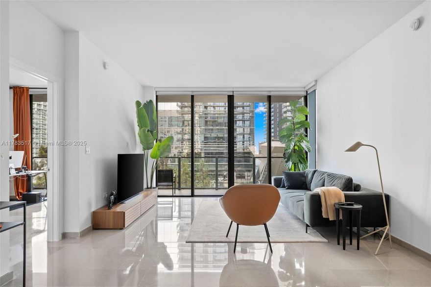 Stunning 2-bedroom, 2,5-bathroom residence at Rise Brickell City Centre. This unit has an open-concept layout with floor-to-ceiling windows. Large balcony with a cozy view to enjoy morning coffee or for the evening relaxation. The modern kitchen is equipped with premium cabinetry, sleek quarts countertops and Bosh appliances. Spa-like master bathroom has dual sinks, a soaking tub and a separate glass-enclosed shower. Large walk in closet. The second bedroom has its own bathroom, providing comfort and privacy for guests. Residents of Rise enjoy access to a world-class amenities: heated pool, fitness center, spa, children's play area, business center and 24-hour concierge service. Located in the heart of Brickell, just steps away from premium shopping, dining and entertainment options.