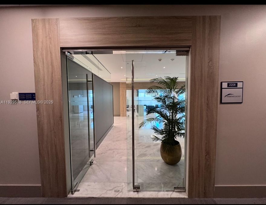 Experience elevated workspace luxury on the 22nd floor at 175 SW 7th St. This impeccably designed office suite features sophisticated marble floors, floor-to-ceiling glass partitions, and modern finishes throughout, creating an exceptional corporate environment in the heart of Brickell.

The layout includes four private offices, a spacious open area for collaborative work, and an impressive glass-enclosed conference space ideal for high-level meetings. Expansive windows fill the space with natural light, enhancing productivity and providing a refined, upscale ambiance.

Clients and team members are welcomed by a sleek reception area, designer lighting, and high-end architectural details that elevate the professional image of any business. Located in a prestigious Class A building with top-tier amenities and walking distance to Brickell City Centre, Metrorail, and major financial institutions.

Perfect for companies seeking a modern, turnkey office in one of Miami’s most desirable business addresses.