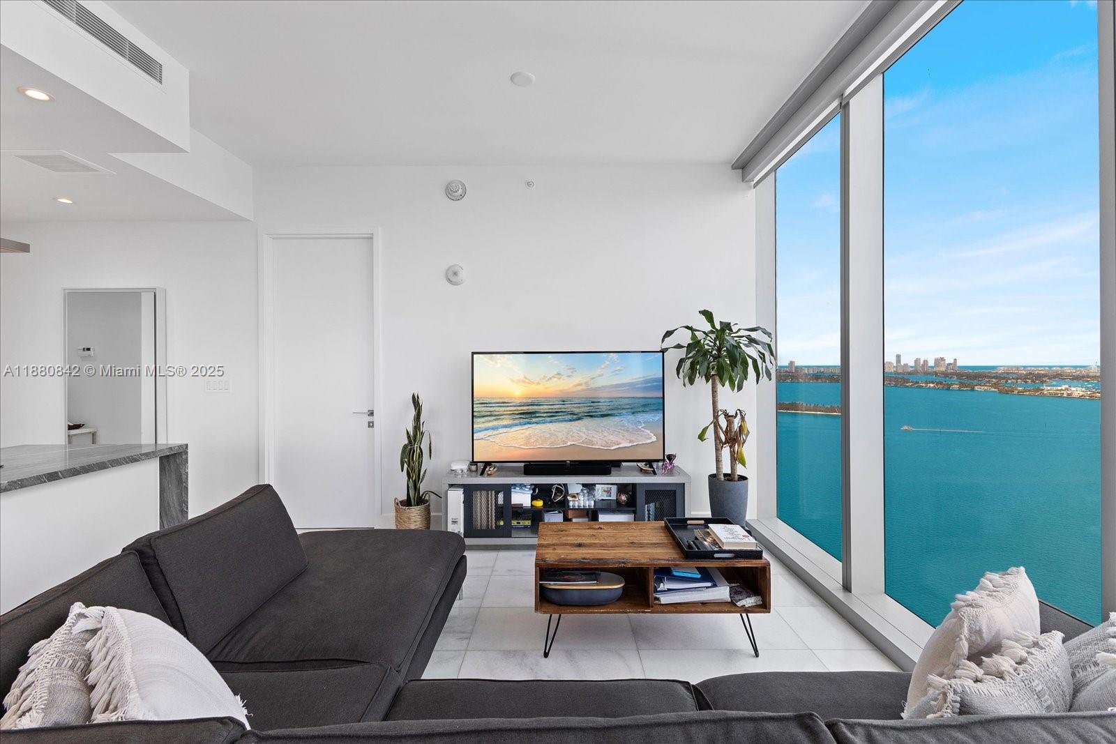 Experience luxury at its finest at Missoni Baia with this stunning 2 bedroom / 2 bath corner unit. SMART HOME~ Residence features expansive living area with marble flooring throughout, floor-to-ceiling glass, & incredible views of the bay & city skyline from its terraces. Eat-In Kitchen featuring top of the line stainless steel appliances by Wolf and Sub-Zero, custom Italian cabinetry. Natural light floods the space, creating an open and inviting atmosphere. Custom closets throughout. Missoni residents can access 30,000 SF of world-class amenities including a tennis court, fitness center, spa, theater, pet spa, beauty lounge, a bay-view pool, and a second Olympic-sized pool . Conveniently located just minutes from the Design District, Performing Arts Center, Wynwood, Miami Beach & Airport