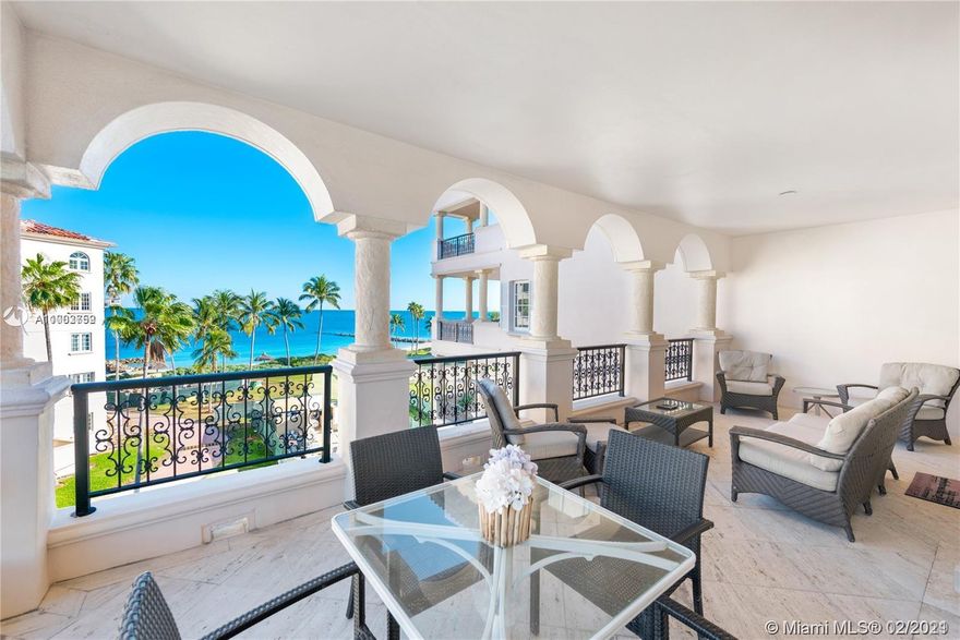 BRIGHT MODERN SEASIDE VILLAGE WITH DIRECT OCEAN AND MIAMI SKYLINE VIEWS. THIS UNIT HAS BEEN COMPLETELY RENOVATED.  FEATURES: 3 BEDROOMS, A LARGE DEN AND 3 BATHS, MARBLE FLOORS, MULTIPLE TERRACES AND A PRIVATE OPEN EXPANSIVE TERRACE OF 550 SQFT WITH GOLF COURSE AND CITY VIEWS.
