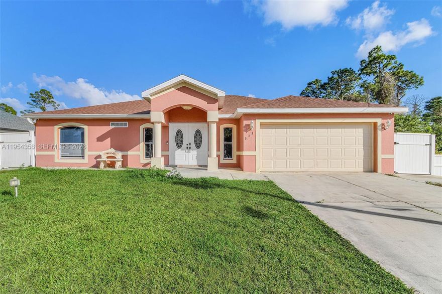 Welcome to this spacious 4-bedroom, 2-bath home in Lehigh Acres with plenty of room to live, relax, and enjoy the outdoors. Sitting on a large 10,000 sq ft lot, there’s ample space for a pool, entertaining, or creating your own backyard oasis. The home offers a comfortable layout with bright living areas and an attached 2-car garage. No HOA, and conveniently located close to shopping, dining, schools, and everyday conveniences. Seller is offering up to $10,000 toward buyer closing costs with acceptable offer—motivated seller, bring your offers!