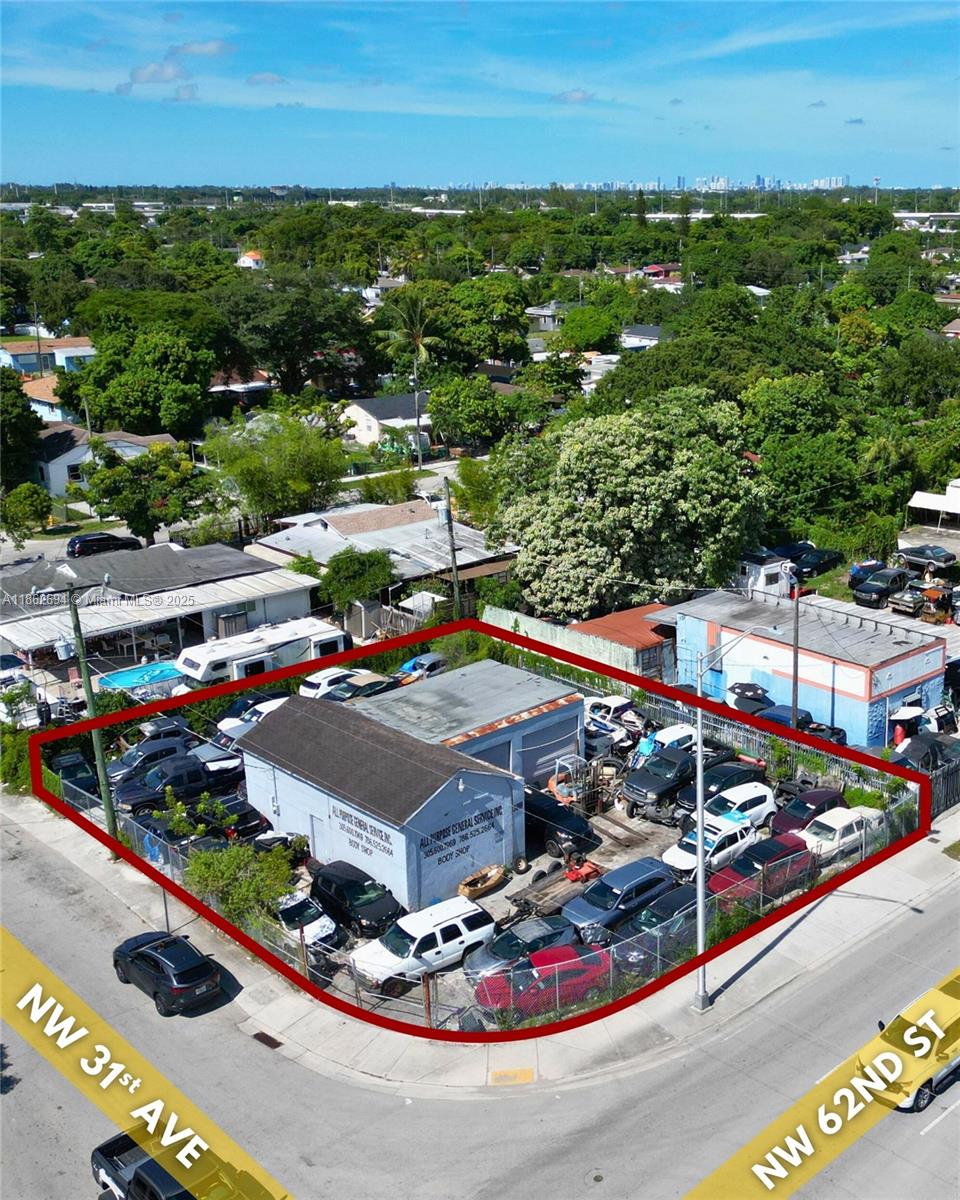 Covered land play with strong future development upside. Currently operating as a body shop, the property sits on a 7,800 SF corner lot zoned BU-3 (Business District). Eligible for SB-102/Live Local, it offers potential for a mixed-use project with ground-floor retail and ±45 residential units. Its location just half a mile from the Dr. Martin Luther King Jr. Metrorail Station may qualify for reduced parking requirements, while the Opportunity Zone designation provides valuable tax incentives. Positioned along the high-traffic NW 62nd St corridor with over 19,300 vehicles per day and only blocks from Hialeah.
Info deemed reliable but not guaranteed. Buyer/tenant must verify all details, zoning, and development potential independently.
