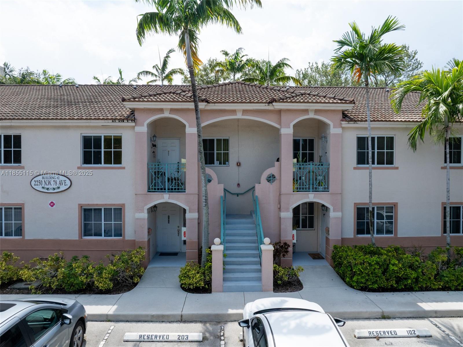 This beautifully updated 2 bedroom 2 bath condo offers a spacious living room and dining. Located on the second floor, it features vaulted ceilings making it an open concept. This unit is designed with porcelain tile throughout, completely remodeled bathrooms, and impact windows. The kitchen is equipped with a new dishwasher, microwave, refrigerator, and a newer washer and dryer. The community offers a pool and play area for kids. This one will not last!!!