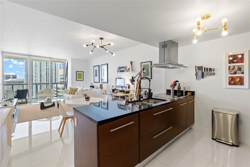 Enjoy direct Bay water views from the largest 1 BR/1BA (1,035 sqft) floor plan at ICON; this SOUTH-FACING property at ICON BRICKELL , TOWER II -offers absolute breathtaking views of both southeast and southwest exposures.  The bright property features high ceilings and  Wolf & Sub-Zero appliances, blackout blinds , ceramic floors and an oversized balcony. The ICON Condo is walking distance to Mary Brickell Village, Brickell City Center and everything that Brickell and Downtown have to offer. The ICON Condo features Resort-style amenities including an amazing pool,  spa, steam room, sauna, jacuzzi, cold plunge, and gym overlooking the water. The building has reserves and no current assessment.
