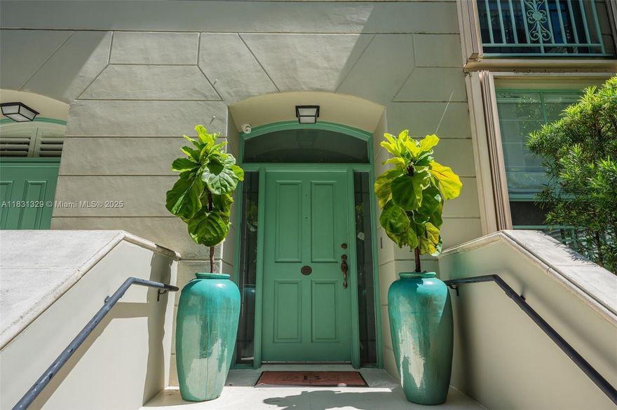 Parisian Chic Meets Timeless Luxury-
Effortless urban living awaits in this superb Corner-Unit Townhome in the iconic New French Village in Coral Gables. Featuring two Grand en-suite bedrooms, a private terrace for al fresco moments, two-car garage parking, elegant millwork, and abundant natural light from grand windows throughout; 2010 Sq.Ft. of living. Enter through your private gate to a serene, elevated stoop set amid lush greenery—your graceful welcome home. Elegant, charming, and effortless, this home embodies refined, timeless style and quiet luxury. Ideally located near golf courses, boutique shopping, and fine dining, it is a rare and beautiful pied-à-terre in the heart of Coral Gables–Miami.