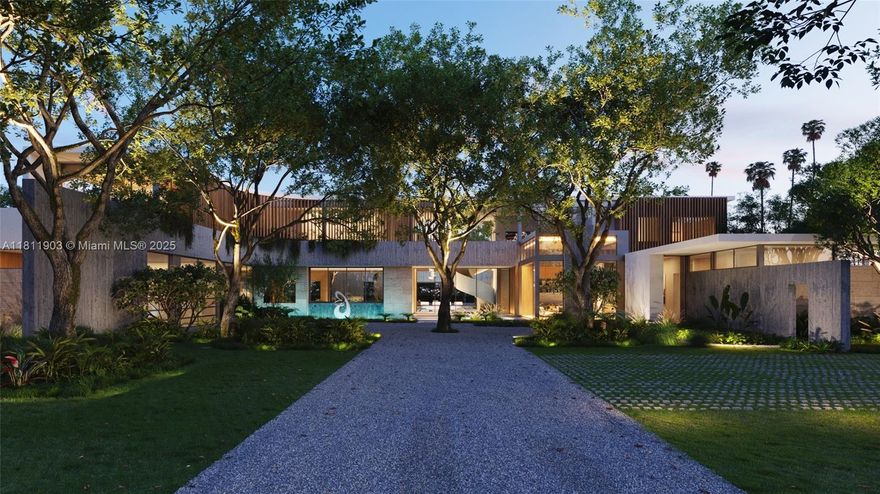 "7301 Ponce" presents the rare chance to own a meticulously planned estate in one of South Florida’s most prestigious enclaves. This 1.25-acre (54,450 SF) beautifully tree-lined lot is ideal for building your dream home and includes fully approved plans for a 13,032 SF residence by Thamann Architecture and Design; featuring 9 beds, 11 baths, a resort-style pool, spa, gym, theater, pickleball court, three-car garage and a separate guest house for ultimate entertaining. Indoor and outdoor spaces flow seamlessly, framed by lush landscaping, mature oak trees, and iconic design. Centrally located near top schools, dining, shopping, and parks, this shovel-ready lot is a unique find in one of Miami’s most desirable neighborhoods. (Price is for land & approved plans - call for more options)