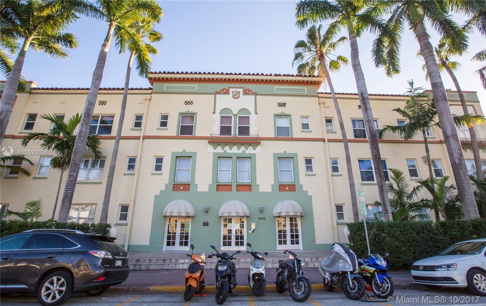 Stunning 2BR/1BA condo in the heart of SOBE in a newly renovated charming, historic building! Spacious top floor corner unit with lots of light and high ceilings. Great open feeling! Completely renovated kitchen and bath, central A/C, dishwasher, hardwood flooring, and 4 closets. Fully furnished with designer furniture, original art, linens, and kitchen ware. This is a quiet oasis just steps from Lincoln Road. Street parking. May be rented for 6 months or longer. NO PETS!