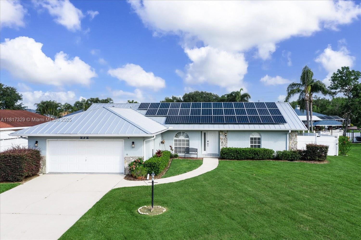 Totally updated open floor plan 3-bedroom 2 bath home with an office. The house is situated right off main canal to Lake June a 3700 acre recreational Lake. This Extremely efficient home has a 7.5kw solar system, along with a 50 gallon Hybrid water heater, and EV charger for your electric vehicle. The moment you walk in you are greeted by soaring ceilings and open concept living room and kitchen space. The large island is a perfect spot for entertaining. Split bedrooms, walk in closets, crown molding, waterproof vinyl flooring throughout. The home was totally gutted and upgraded in 2019. Outside you will find a caged saltwater pool with an oversized filtration system and heater. The large boat house with concrete sea wall, lift & lift for 2 jet skis. Call for a private showing.