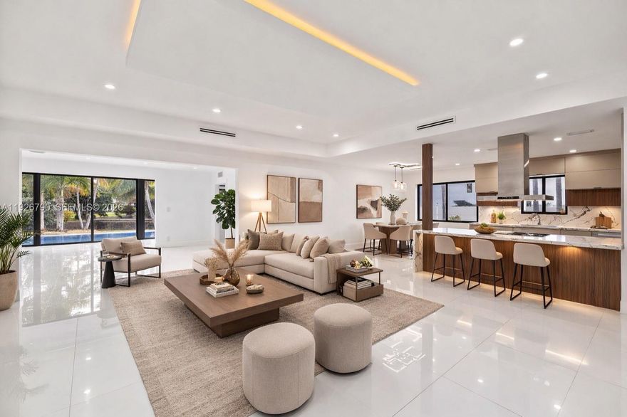 Stunning 4BD/3BA waterfront residence in the exclusive, guard-gated community of Biscayne point. This renovated home features expansive modern flooring, a brand new kitchen with premium finishes, and an open layout that seamlessly blends indoor and outdoor living. The private backyard is an oasis with a sparkling pool, lush landscaping and serene canal views. Enjoy direct water access from your dock.

Please note fixed-bridge clearance for boating.
Move-in-ready property.
Easy to show.