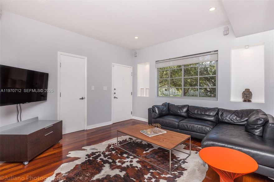 Located in the highly desirable South of Fifth neighborhood in a building that was completely gutted and rebuilt in 2003, this 2-bedroom, 2-bath residence offers 890 square feet of thoughtfully designed living space. Situated on the ground floor, the unit features a rear kitchen door that opens to a shared outdoor seating area. Other features include a modern European kitchen, walk-in closet, indoor and outdoor storage spaces and a private garden in front of the residence.
Enjoy the ultimate South of Fifth lifestyle with the beach, South Pointe Park, and the Miami Beach Marina all a short walk away, along with some of Miami Beach’s most renowned dining destinations.