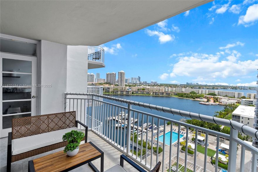 Spacious 2-Bedroom Waterfront Condo in Aventura.  Enjoy modern luxury in this oversized 2-bedroom, 2-bath residence offering 1,565 sq. ft. of living space with two private balconies showcasing stunning Intracoastal and city views. The updated kitchen features granite/quartzite countertops and stainless-steel appliances, while the bathrooms are finished with elegant granite counter. Added comforts include new shades and bright/open spaces.  Del Prado offers resort-style amenities: two pools by the bay, tennis courts, a newly renovated gym & spa, media/game rooms, library, restaurant, convenience store, and marina with guest dock. With 24-hour gated security, doorman service, parking, and proximity to shops and dining, unit comes with assigned parking space and storage unit!