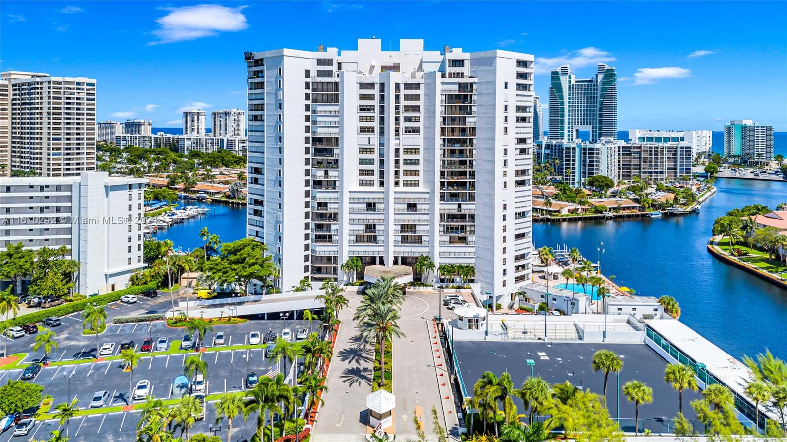 Attention Investors: incredible opportunity to transform this 15th-floor corner unit into your dream home! This awesome unit is priced to sell.  Enjoy breathtaking City and Intracoastal views. Own a piece of premier Florida living in your sky residence!  A full-service luxury building features a spacious outdoor terrace, two bedrooms, and two bathrooms. The open floor plan with split bedrooms offers the perfect combination of privacy and comfort. Ideally located, you’re just a short walk to top restaurants, shopping, and the beach. Take advantage of resort-style amenities including a heated pool, gym, tennis courts, and a marina with dock space available for rent.  Two parking spaces and one is covered. Don’t let this opportunity slip by!