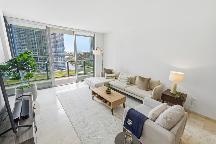 Reach at Brickell City Centre. 1-bedroom, 1.5-bath residence with 810 sqft of interior space and a deep terrace overlooking the river and skyline.

Located on the 11th floor with west exposure, the unit captures steady natural light and sunset views while maintaining a more usable, comfortable height compared to higher floors.

The layout is efficient and fully functional, with a proper living area that extends directly into the balcony, creating a strong indoor-outdoor connection. Clean lines and neutral finishes allow the space to feel open, bright, and easy to adapt.

Interior features include marble flooring throughout, modern Italian cabinetry, quartz countertops, and an open kitchen with integrated island seating, complemented by high-end appliances including Sub-Zero refrigeration and a built-in wine cooler.

The primary suite offers direct balcony access, walk-in closet, and a spacious bathroom, soaking tub, and glass-enclosed shower.

Well maintained and move-in ready. No redesign needed, no wasted space.

Reach is directly connected to Brickell City Centre, placing retail, dining, and daily conveniences immediately downstairs. Full-service amenities include a half-acre deck, resort-style pool, spa, fitness center, and social spaces.

One assigned parking space.