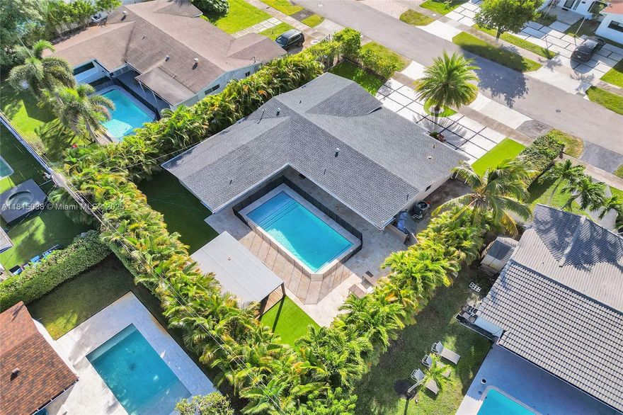 This stunning 4-bedroom, 3.5-bath home is move-in ready and has been tastefully renovated throughout, including fully remodeled bathrooms, kitchen, and living spaces with top-of-the-line upgrades. Boasting over 2,100 sqft, the backyard is a true oasis with multiple outdoor entertainment areas, a brand-new heated pool, and a cabana bath. Additional features include a new washer and dryer, A/C, electric water heater, impact windows, sound system, Tesla charging station, security cameras, custom-made closets, pantry, artificial grass, a new gazebo, and updated plumbing with plans and permits. Nestled in a beautiful gated community, this is truly a one-of-a-kind property you don’t want to miss!